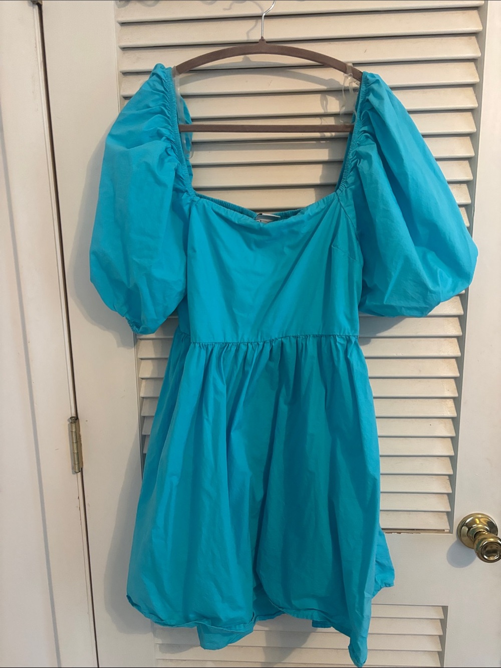 a new day Turquoise Puff-Sleeve Mini Dress